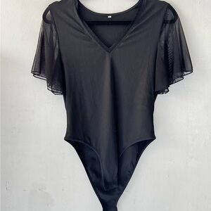 2/$10 Elegant Bodysuit with Mesh Sleeves